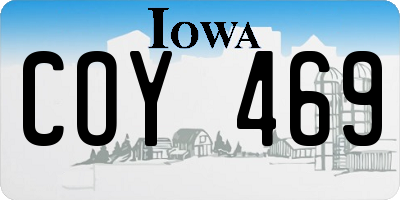 IA license plate COY469