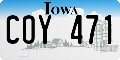 IA license plate COY471