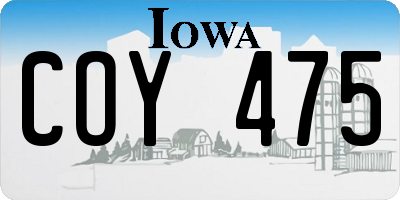 IA license plate COY475