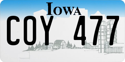 IA license plate COY477