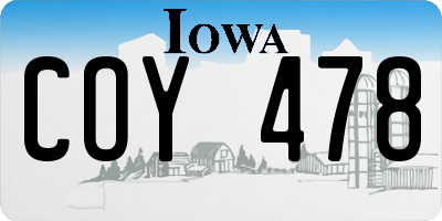 IA license plate COY478