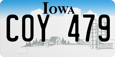 IA license plate COY479