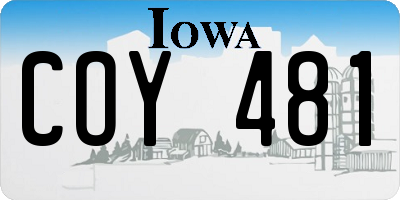 IA license plate COY481