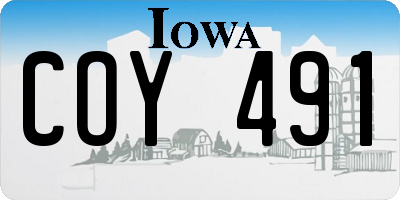 IA license plate COY491