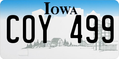 IA license plate COY499