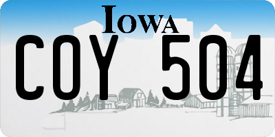 IA license plate COY504