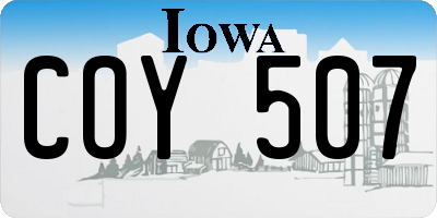 IA license plate COY507