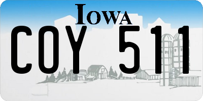 IA license plate COY511