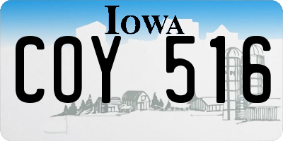 IA license plate COY516