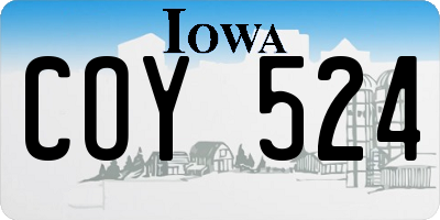 IA license plate COY524