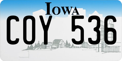 IA license plate COY536