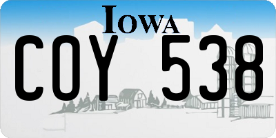 IA license plate COY538