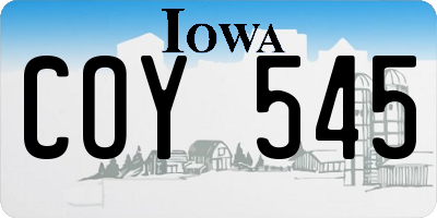 IA license plate COY545