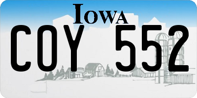 IA license plate COY552