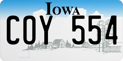IA license plate COY554