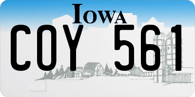 IA license plate COY561