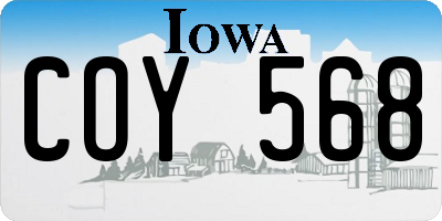 IA license plate COY568
