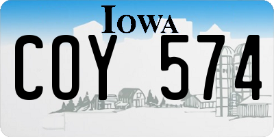 IA license plate COY574