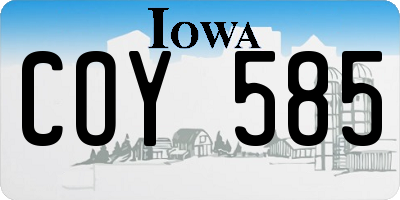 IA license plate COY585