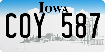 IA license plate COY587
