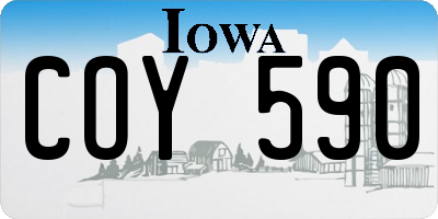 IA license plate COY590