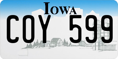 IA license plate COY599