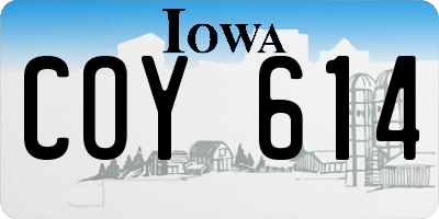 IA license plate COY614