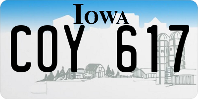IA license plate COY617