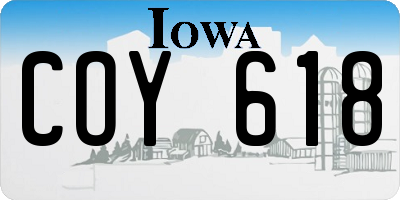 IA license plate COY618