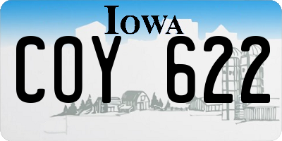 IA license plate COY622