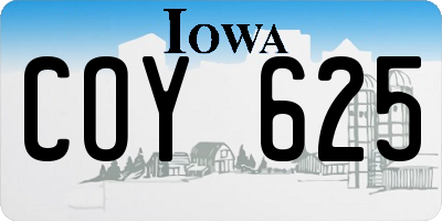 IA license plate COY625