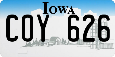 IA license plate COY626