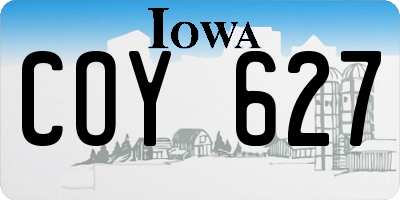 IA license plate COY627