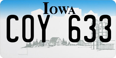 IA license plate COY633