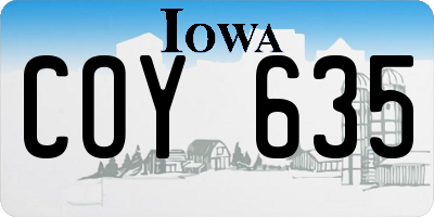 IA license plate COY635