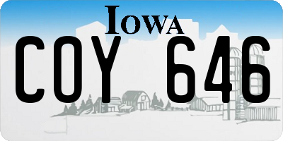 IA license plate COY646