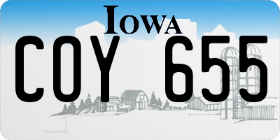 IA license plate COY655