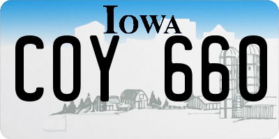 IA license plate COY660