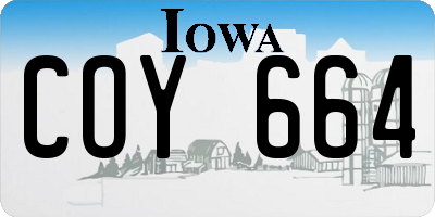 IA license plate COY664