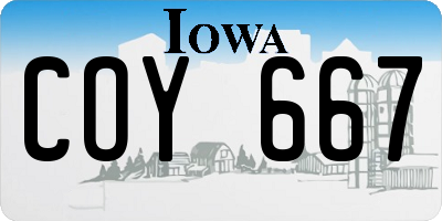 IA license plate COY667
