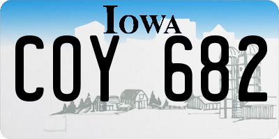 IA license plate COY682
