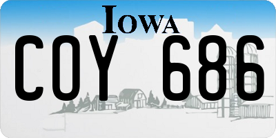 IA license plate COY686