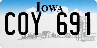 IA license plate COY691