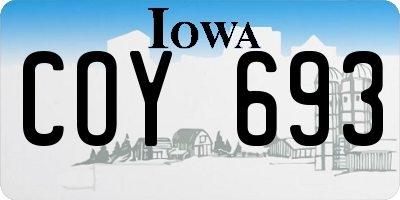 IA license plate COY693