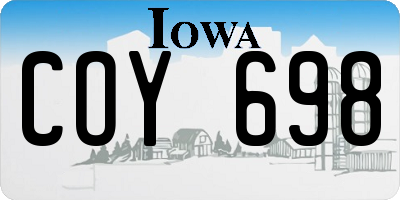 IA license plate COY698