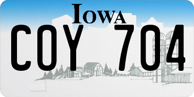 IA license plate COY704