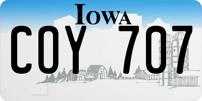 IA license plate COY707