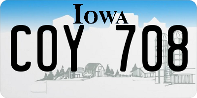 IA license plate COY708