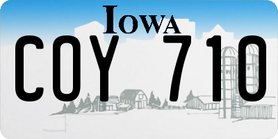 IA license plate COY710