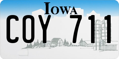 IA license plate COY711
